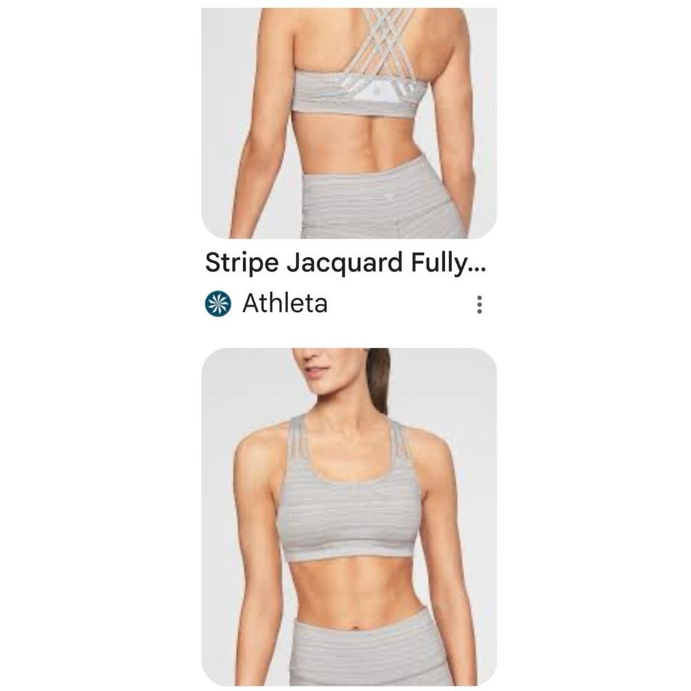NWT Athleta STRIPE JACQUARD FULLY FOCUSED BRA size medium